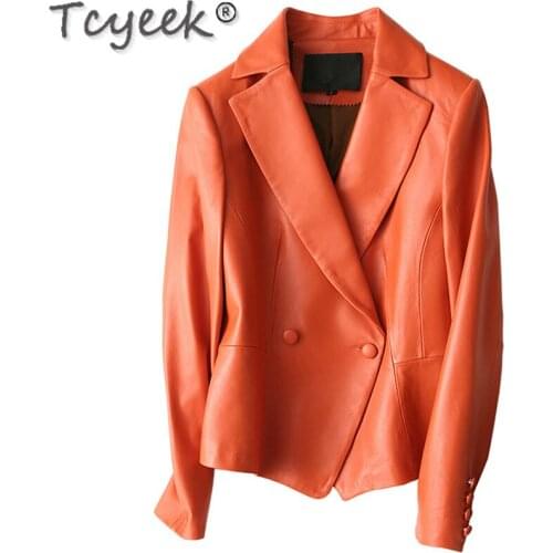 Real Genuine Leather Jacket Women Clothes 2020 100% Sheepskin Coat Female Spring Korean Vintage Elegant OL Slim Suit Outwear 303