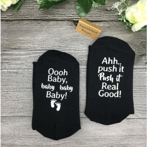 Customize Delivery Socks, Maternity Labor Socks, Oh Baby, Push It Real Good!, Shower Gift, Expectant Mom, Push Socks, OB Socks