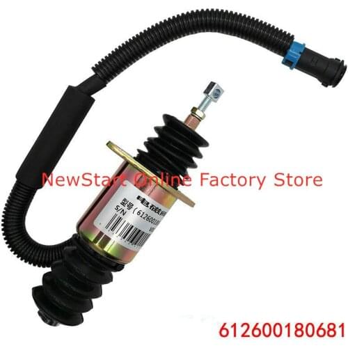 NEW Fuel Shutoff Stop Solenoid Valve 612600180681 fit for Loader Weichai Engine