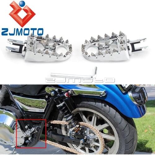 Chrome MX Wide Footrest Footpeg Foot Peg Pedal For Harley Softail FLDE FLFB FLSL FXBB Street Bob FatBoy Breakout Low Rider 18-21