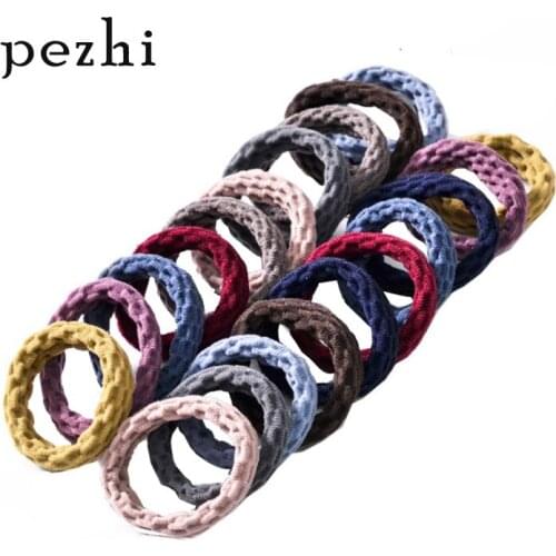 Coarsening High Elasticity Jacquard Towel Ring Hair Ring lady Seamless Durable Patterned Hair Cord Leather Band HairAccessories