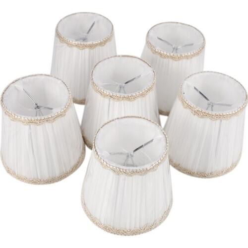 Chandelier Shades,ONLY for Candle Bulbs,Clip-On Fitter Lamp Shades,Set of 6, White