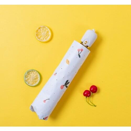 Fully automatic umbrella female rain and sun dual-use small fresh mini sun umbrella folding student simple three-fold umbrella