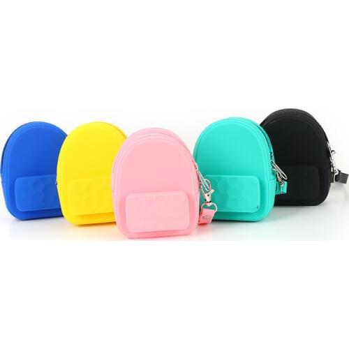 20PCS / LOT Portable Silica Gel Coin Purse Cute Coin Bag Children Pure Candy Color Wallets Key Pouch