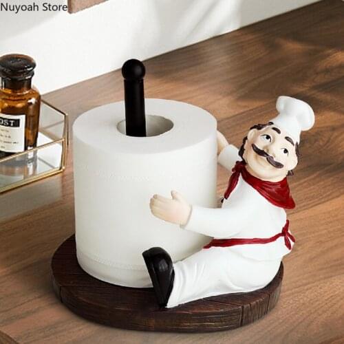 Nordic Luxury Kitchen Paper Towel Rack Free Punching Restaurant Desktop Resin Roll Paper Cling Film Shelf Vertical Paper Storage