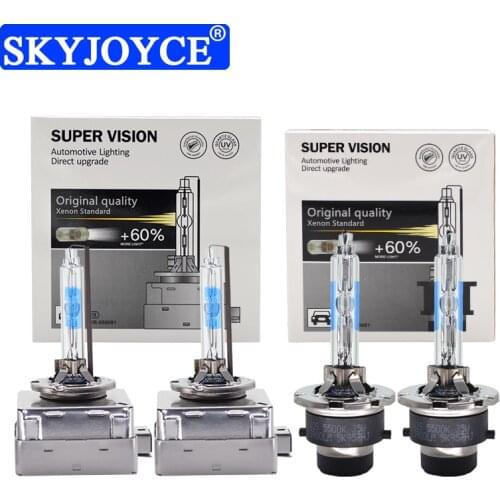 SKYJOYCE 2PCS D1S Replacement HID D3S Xenon Bulbs 12V 35W D2S Xenon HID Lamp 5500K D4S Auto Headlamp Light With Metal Bracket