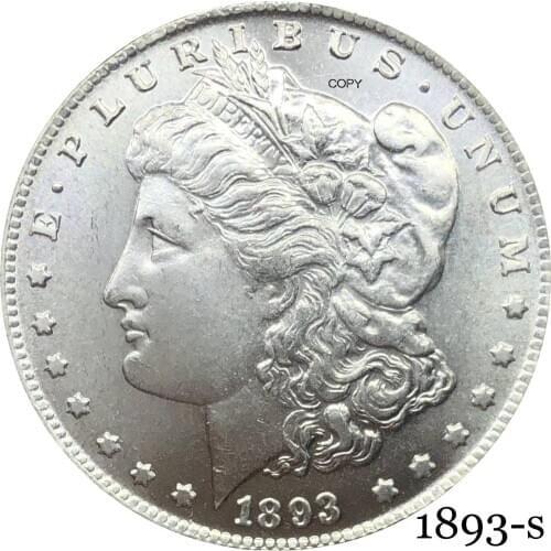 United States Of America 1893 S Morgan One Dollar US Coin Liberty Cupronickel Silver Plated In God We Trust Copy Coin