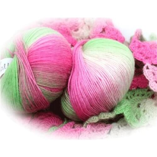 Fine Rainbow Line Yarn for Knitting Wool Yarn Crochet Melange High Tenacity Knitting Needle