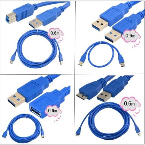 USB3.0 linea A macho A Micro B AM-BM AM-AF AM-AM Impresion de disco duro cable de extension cable de datos para ordenador movil