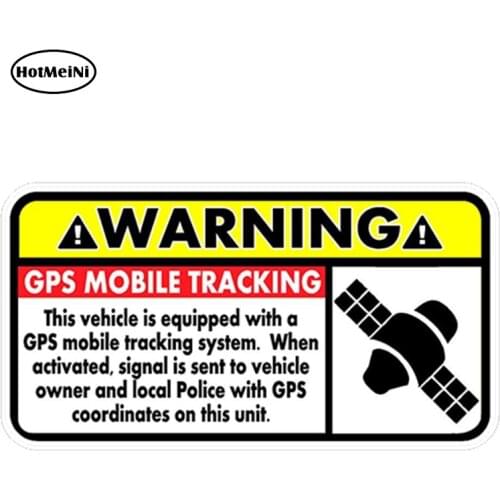 HotMeiNi 13cm x 7cm Warning GPS Mobile Tracking Vinyl Sticker Car Truck Window Decal Safety Theft Reflective Car Sticker