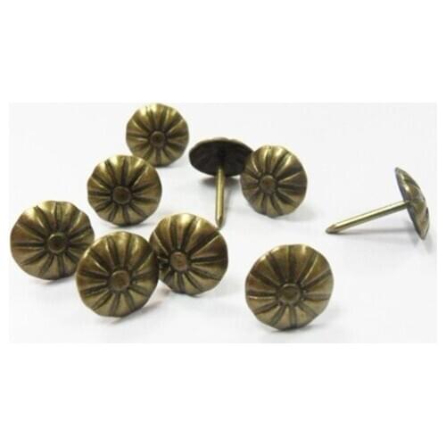 1000 pcs Cap size 11mm antique vintage bronze ancient chrysanthemum nailed flower pumpkin screw Wholesale