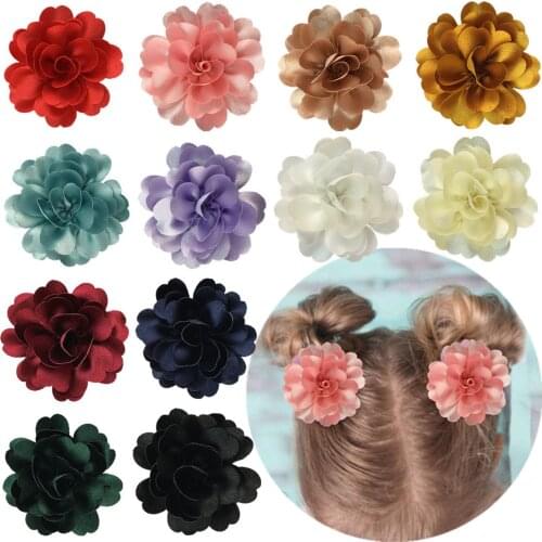 1Pair Baby Headband Infant Kids Baby Girls Solid Floral Hair Pin Headband Hair Clip Headwear Elastic Baby Hair Accessories