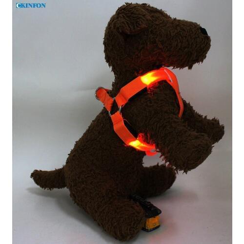 100Pcs/Lot Led Light Pet Harness, Dog Strap, Flash Pet Chest With Luminous Leash Traction HarnessSets/Lot