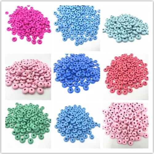 DIY 200pcs Wooden Spacer Beads Jewelry Making Kids Toy crafts Accessories 9mm