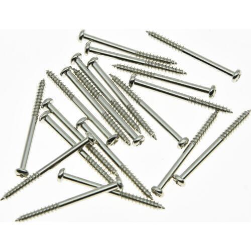 20x Bass Pickup Mounting Screws for P Bass Jazz JBass and P90 Pickups Nickel