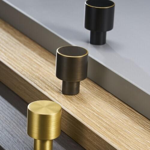 3 Color/ Solid Brass Knobs For Furniture Cabinet Chest Drawer Suitcase Handle With Screws Golden Knobs