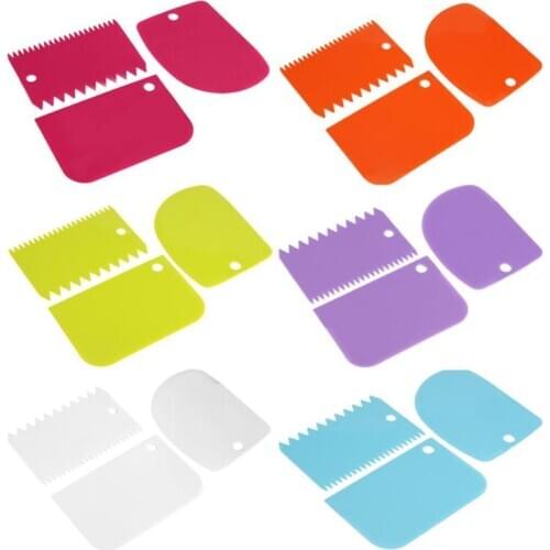 3Pcs/set Cream Smooth Cake Spatula Baking Pastry Tools Cream Scraper Set Smooth Cake Decorating Baking Pastry Kitchen Tools