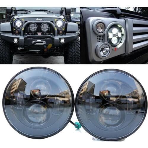 40W 7inch Round LED Headlight, 6000k Hi-Lo Beam LED Headlight for Jeep Wrangler JK LJ TJ CJ Road King Softail Touring
