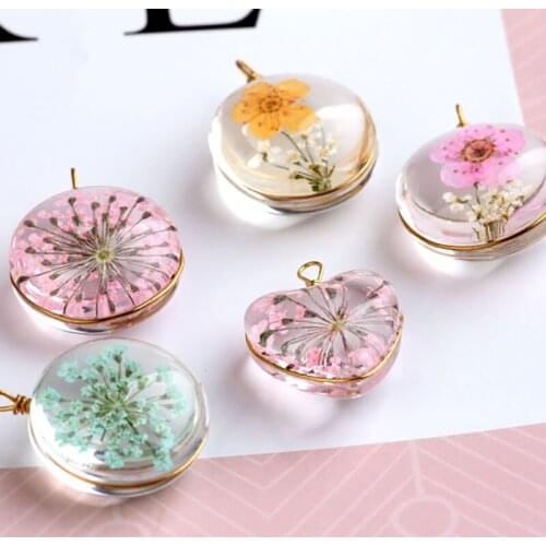 6pcs Love Round Transparent Crystal Eternal Flower Starry Glass Ball Earrings For Women Fashion Handmade Jewelry Accessories