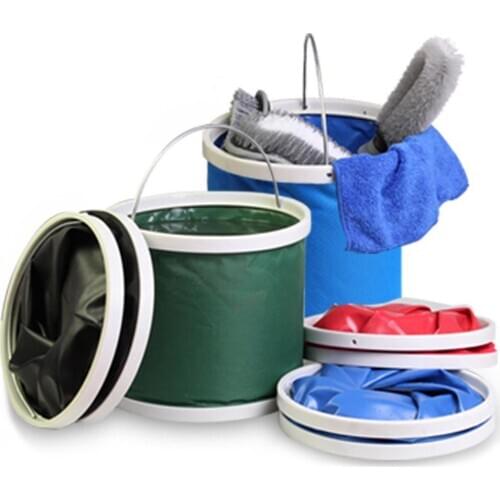 70% HOT SALES!!! 9L Outdoor Portable Foldable Canvas Fishing Bucket for Vehicle Trunk Sundries