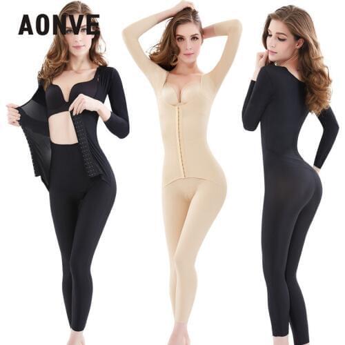Aonve Women Shapewear Full Body Cover Shaper Tummy Slimming Long Bodysuit Arm Leg Shaping Body Shaper Butt Lifter Plus Size 3XL