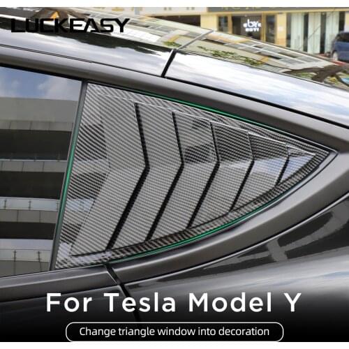 LUCKEASY Car Back Door Blinds Decoration For Tesla Model Y 2020-2021 Auto Accessories Exterior Modification