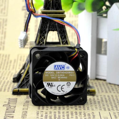 Free Shipping!!AVC 4020 4CM 4*4 40*40*20MM 12V 0.50A DBTA0420B2U 4 -wire speed 4CM violent fan