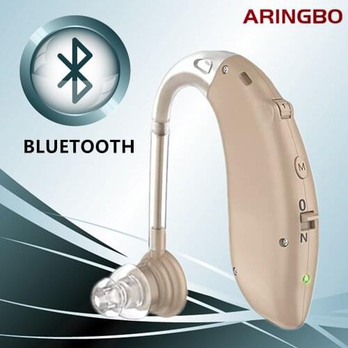 Bluetooth Rechargeable Hearing Aid With Charger Medical Ear Apparatus Volume Control Adjustable Tone Deaf Equipment For Elderly