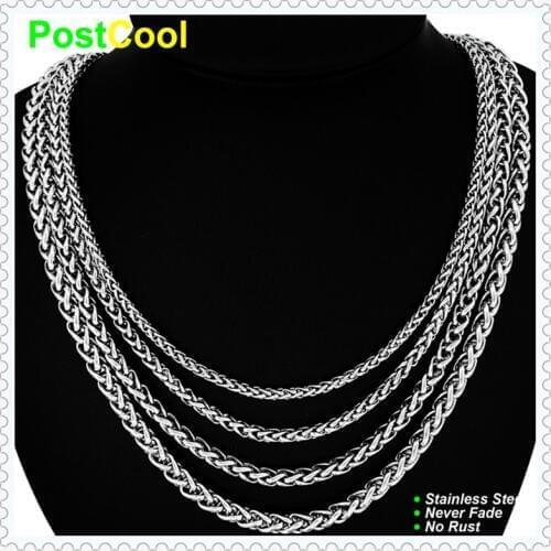 16"18"20"22"24"26"stainless Keel Wheat chain necklace keel shape many widths For pendant jewelry findings never fade no allergy