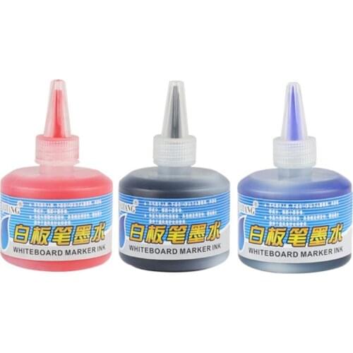 1 Bottle 50ml Whiteboard Marker Pen Refill Ink for Refilling Inks Whiteboard Marker Pen Black Red Blue 3 Colors School Office