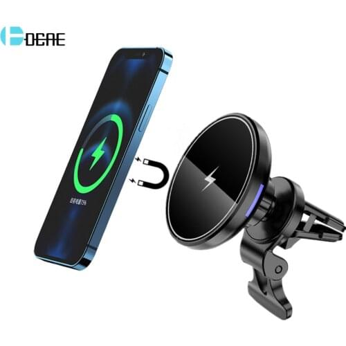 15W Magnetic Wireless Car Charger Phone Holder for iPhone 12 11 XS XR X 8 Samsung S21 S20 Qi Fast Charging Air Vent Mount Stand
