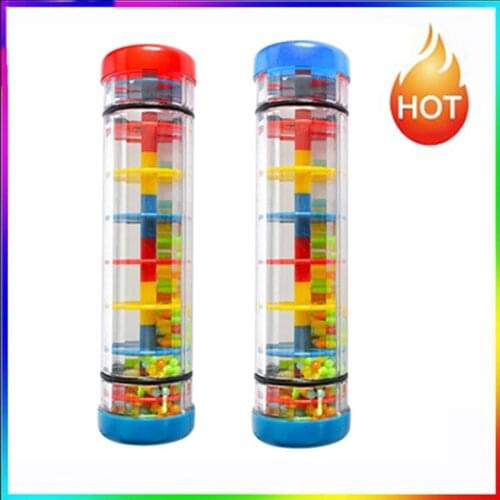 Baby Hand Shaking Musical Toys Rainbow Hourglass Rainmaker Rain Stick Montessori Early Educational Instrument Toys For Toddler