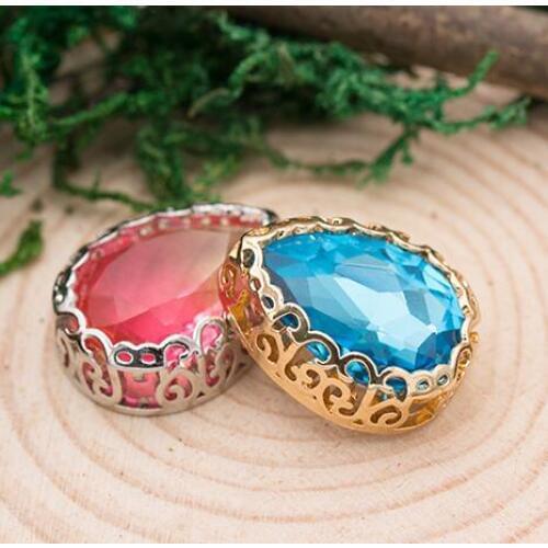 Teardrop Glass Sew On Rhinestones with Gold Nest Claw Drop Crystal Sew On Claw Pointback Glass Crystals For Clothes Garment