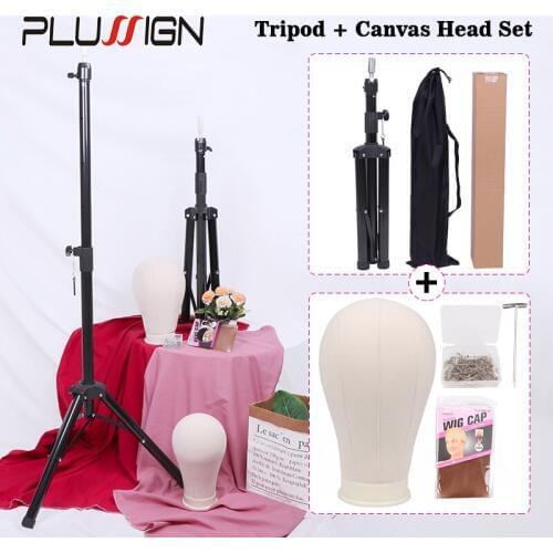 Maniquin Display Polystyrene Head And Stand Adjustable Tripod Mannequin Head With Stand 50Pcs T Pins 1Pcs Canvas Head Wig Cap