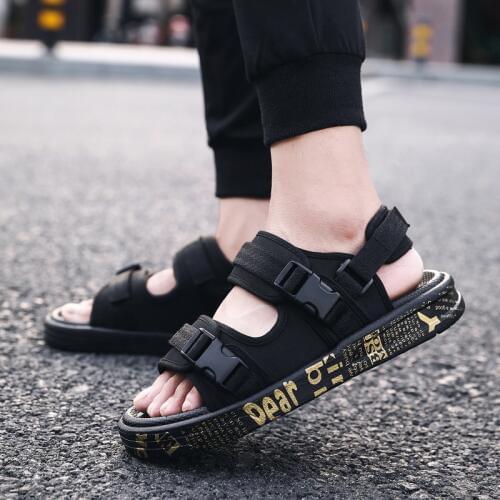 Men Sandals Flat Lightweight Casual Cloth Sandals Outdoor Beach Shoes Male Breathable Sneakers Shoes Botines Hombre Size 36-46