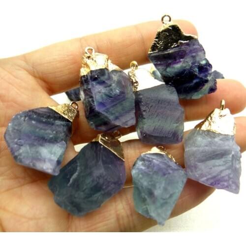 Natural stone Quartz crystal fluorite Turquoises irregular charms Pendant for diy Jewelry making necklace Accessories1pcs