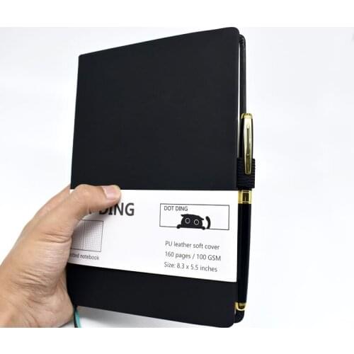 New Arrived Bullet Dotted Journal Paper A5,Leather Softcover, 160 Pages, Ivory White Paper 100 GSM, Notebook Hand-made Diary 4.7