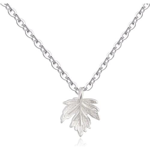Trendy Necklace for Women 925 Silver Jewelry Leaf Shape Pendant Wedding Promise Party Accessories Wholesale Dropshipping Gift