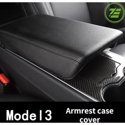 Suitable for Tesla 3 Type Armrest Box Protective Cover Leather Cushion Refitting Special Car Interior Accessories