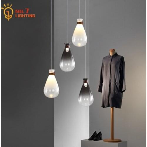 Post Modern Ins Drifting Bottle Pendant Lights Led G4 Creative Individual Glass Hanging Lamp Art Decor Restaurant Bedside Bar