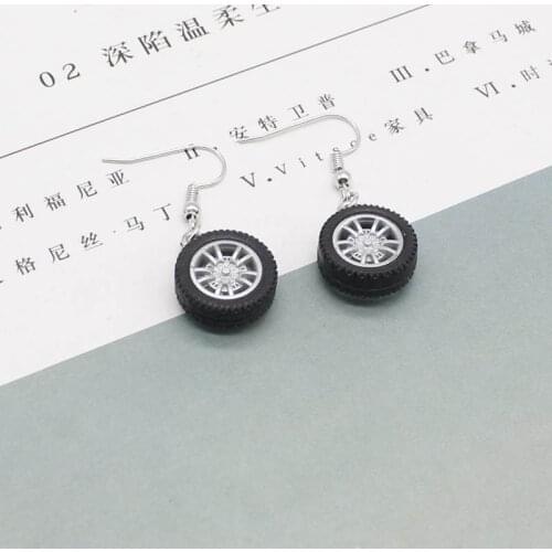 Funny Resin Tire Earrings Ladies Fashion Glamour Party Pendant Gift