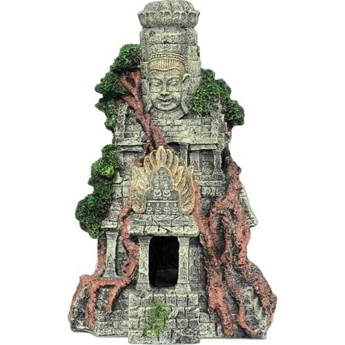 Antique Crafts Buddha Statue Aquarium Landscape Hiding Cave Fish Tank Decor-ABUX