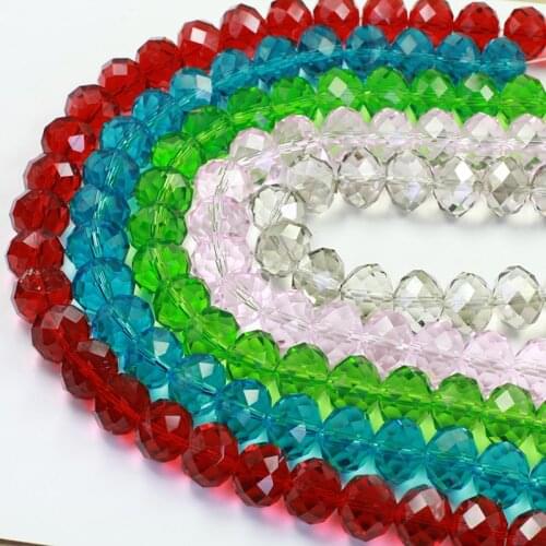 STENYA 4*3mm Crystal Czech Beads Rondelle Stone Pendant Red Color Jewelry Findings Spacer Charms Bracelet Necklace Accessories