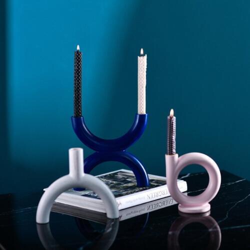 U-shaped Resin Candle Holders Creative Wedding Table Centerpiece Romantic Decoration Candlelight Moroccan Lanterns Candle Stand