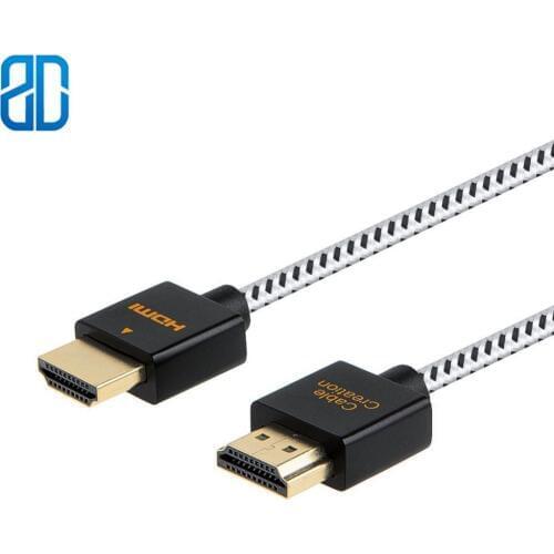 Ultra Thin HDMI Male to Male HDMI 2.0 High-Speed Ultra Slim Low Profile Cable Support 3D 4K@60Hz, Audio Return for PS4