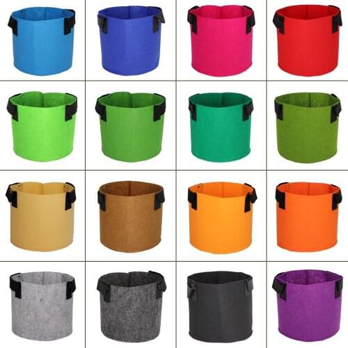 1/2/3/5/7/10/15/20 Gallon 15 Colors Garden Grow Bags Flower Vegetable Aeration Planting Pot Container Planter Pouch With Handles