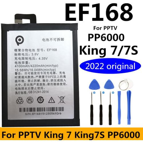 New Original 4220mAh EF168 Battery For PPTV King7 King7S PP6000 Mobile Phone High Quality Batteries + Free Tools