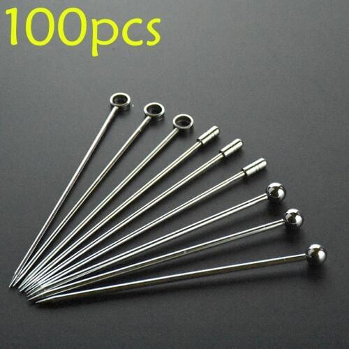 100pcs 10.7cm-11cm Fruit Cocktail Pick Stick Stainless Steel Fruit Sticks Bar Tools Drink Stirring Sticks Martini Party 3 color