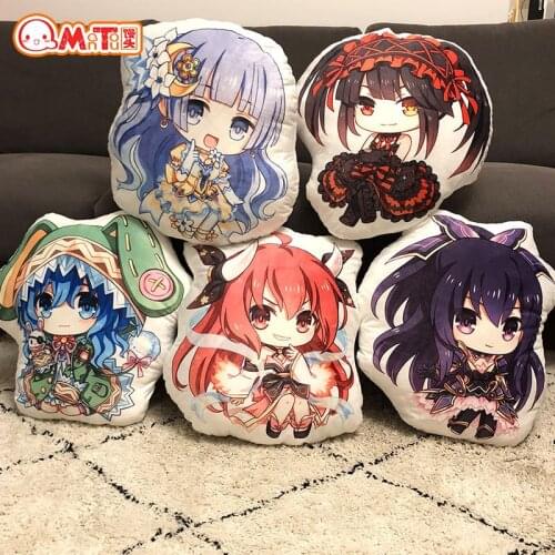 42*45CM Anime DATE A LIVE Himekawa Yoshino Tokisaki Kurumi character Doll Model Double sided printing Pillow toys Gift