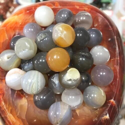 DIY accessories crystal jewelry natural striped agat semi-finished ball separated